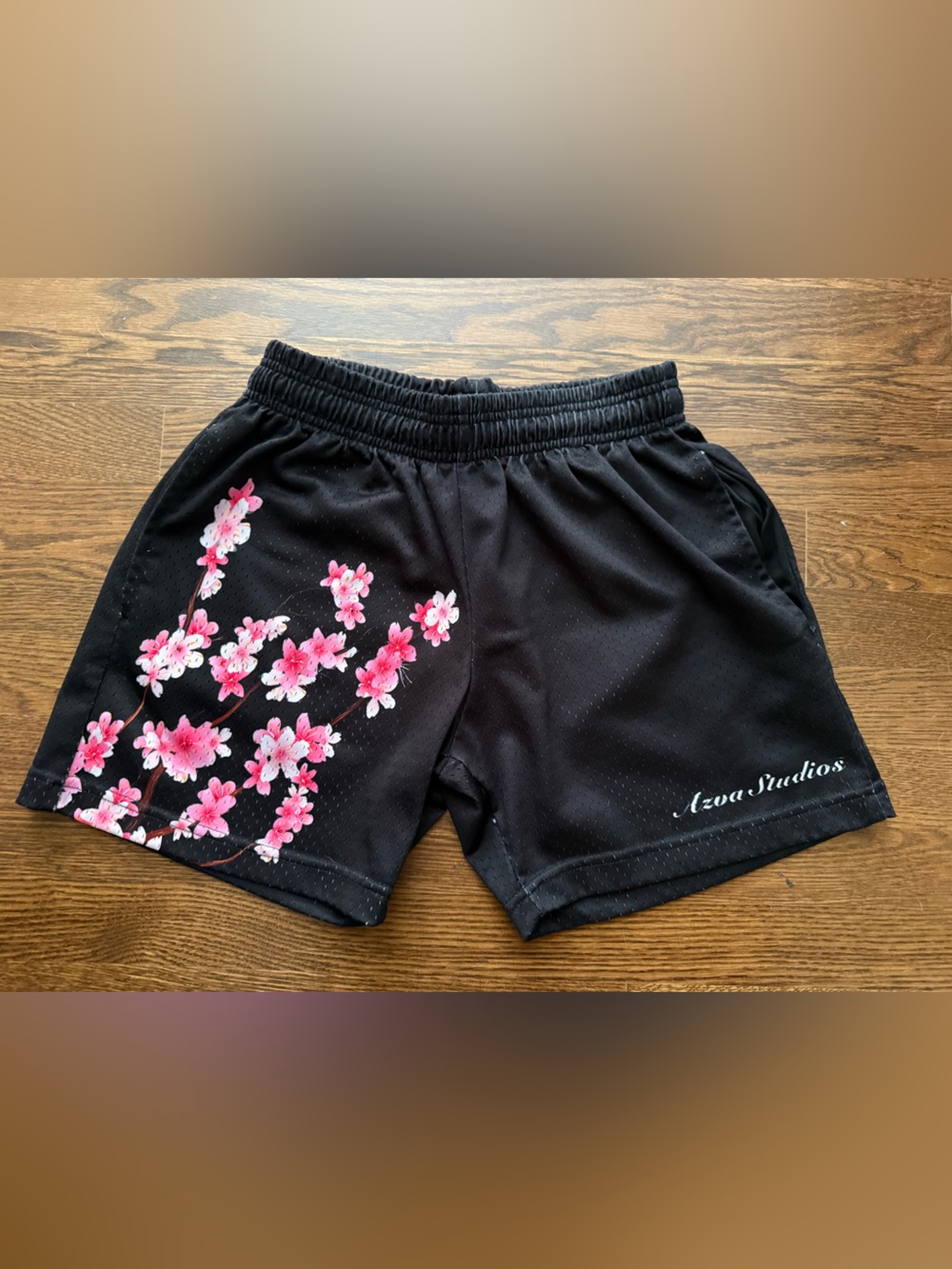Men’s Black Floral Athletic Shorts